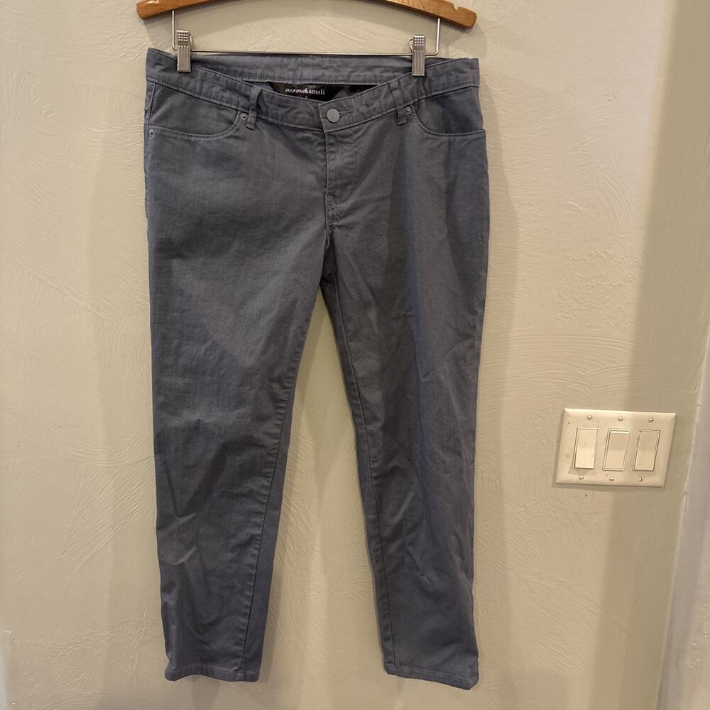 Norma Kamali Women Small 8‎ Gray Pencil Jeans Straight Cropped